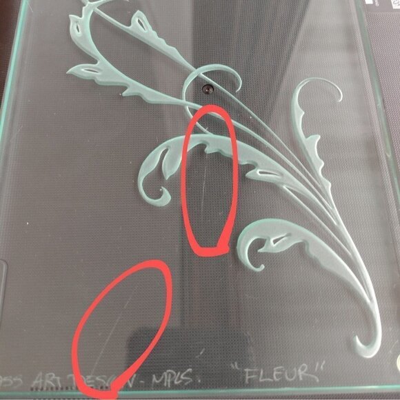 Glass Art Design Minneapolis MN Signed Floral Stucco Engraved (3) Glass Wall Art - Picture 11 of 13